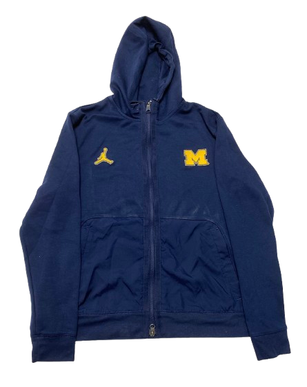 Cameron Williams Michigan Basketball Team Issued Black Jacket with Raised "Block M" (Size L)