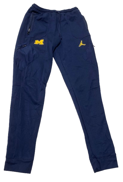 Cameron Williams Michigan Basketball Team Issued Sweatpants with Raised "Block M" (Size LTT)