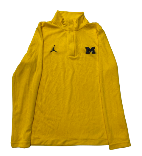 Cameron Williams Michigan Basketball Team Issued Quarter-Zip Pullover (Size L)