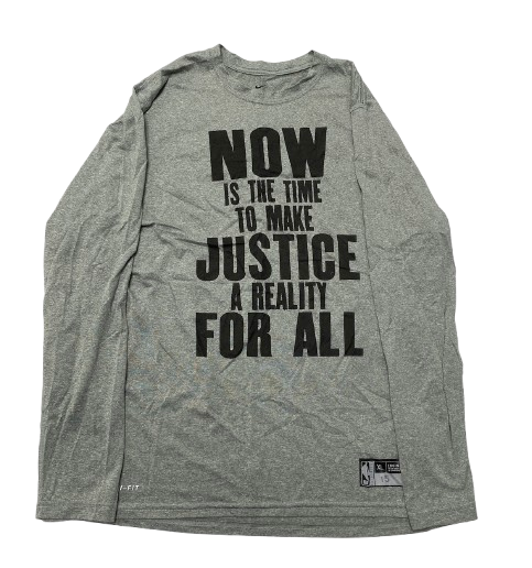 Joe Wieskamp San Antonio Spurs Player Exclusive "MLK Day" Long Sleeve Pre-Game Warm-Up Shirt (Size XL)