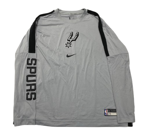 Joe Wieskamp San Antonio Spurs Player Exclusive Long Sleeve Pre-Game Warm-Up Shirt (Size XL)