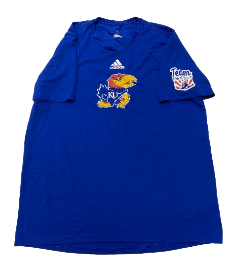 Kevin McCullar Jr. Kansas Basketball Team Issued Workout Shirt (Size XL)