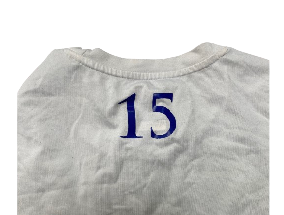 Kevin McCullar Jr. Kansas Basketball Player Exclusive Long Sleeve Pre-Game Warm-Up Shooting Shirt with 