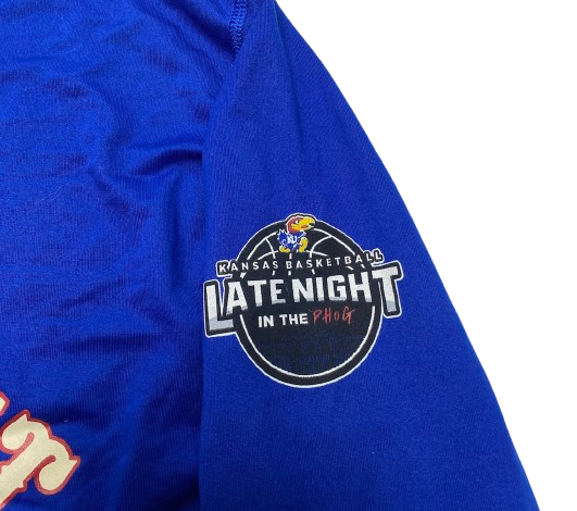 Kevin McCullar Jr. Kansas Basketball Player Exclusive "2023 Late Night In The Phog" Long Sleeve Shirt (Size XLT)