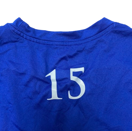 Kevin McCullar Jr. Kansas Basketball Player Exclusive Long Sleeve Pre-Game Warm-Up Shooting Shirt with 