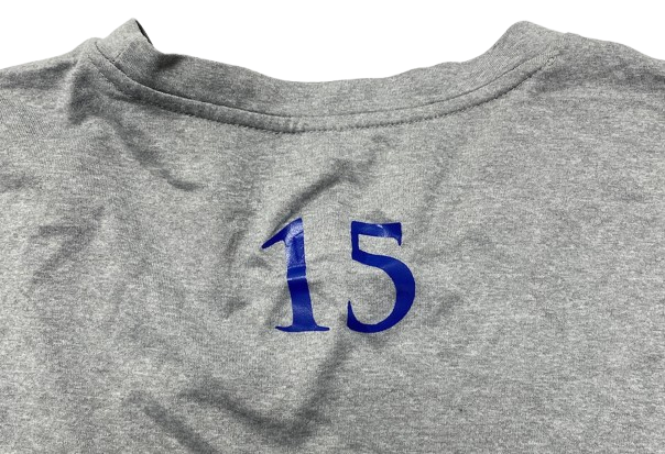 Kevin McCullar Jr. Kansas Basketball Player Exclusive Long Sleeve Pre-Game Warm-Up Shooting Shirt with 