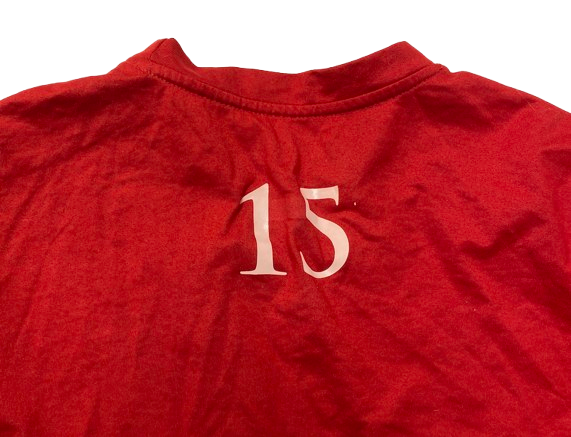 Kevin McCullar Jr. Kansas Basketball Player Exclusive Long Sleeve Pre-Game Warm-Up Shooting Shirt with 