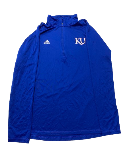 Kevin McCullar Jr. Kansas Basketball Team Issued Quarter-Zip Pullover (Size XL)