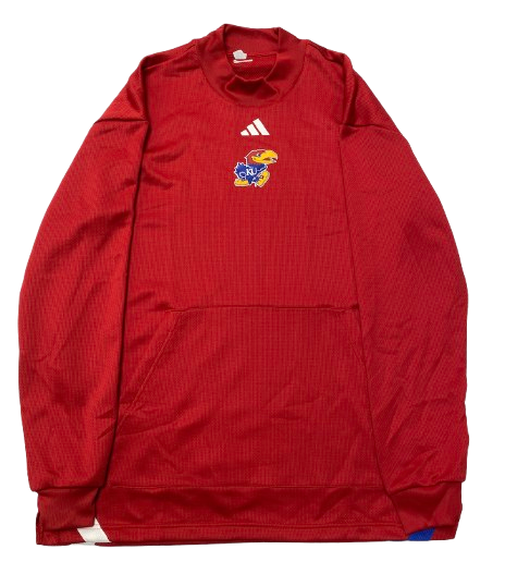 Kevin McCullar Jr. Kansas Basketball Player Exclusive Pre-Game Warm-Up Long Sleeve Shooting Shirt (Size XL)