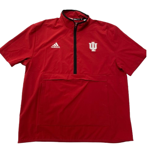 Shawn Asbury Indiana Football Player Exclusive Half-Zip Sideline Short-Sleeve Jacket (Size L)