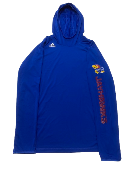 Dylan Downing Kansas Football Team Issued Performance Hoodie (Size XL)