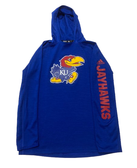 Dylan Downing Kansas Football Team Issued Performance Hoodie (Size L)