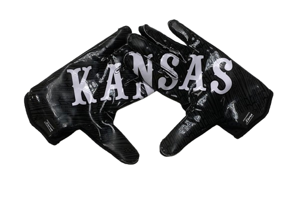 Dylan Downing Kansas Football Player Exclusive Gloves (Size XL)