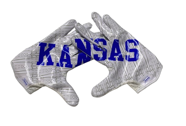 Dylan Downing Kansas Football Player Exclusive Gloves (Size XL)
