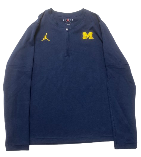 Whitney Sollom Michigan Basketball Team Issued Quarter-Zip Pullover (Size L)