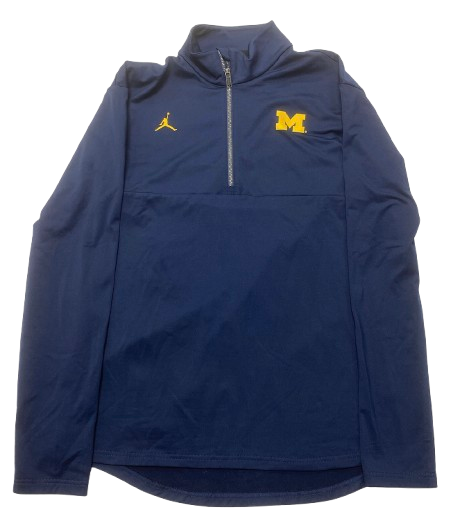 Whitney Sollom Michigan Basketball Team Issued Quarter-Zip Pullover (Size M)