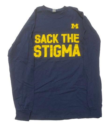 Whitney Sollom Michigan Basketball "SACK THE STIGMA" Long Sleeve Shirt (Size M)