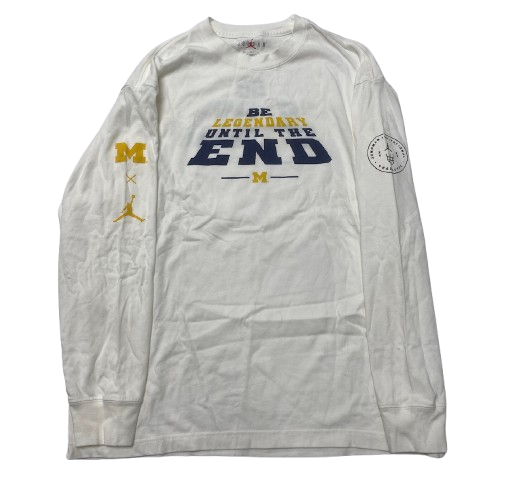 Whitney Sollom Michigan Basketball Player Exclusive "2022 Jumpman Invitational" Long Sleeve Shirt (Size L)