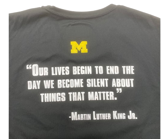 Whitney Sollom Michigan Basketball Player Exclusive "MLK Day" Pre-Game Warm-Up Long Sleeve Shirt (Size M)