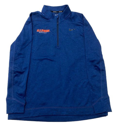 Kipper Nichols Illinois Basketball Player Exclusive Quarter-Zip Pullover (Size XL)