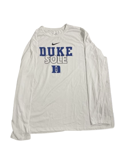 Dereck Lively II Duke Basketball Team Issued "DUKE SOLE" Pre-Game Warm-Up Long Sleeve Shirt (SIZE XXL)