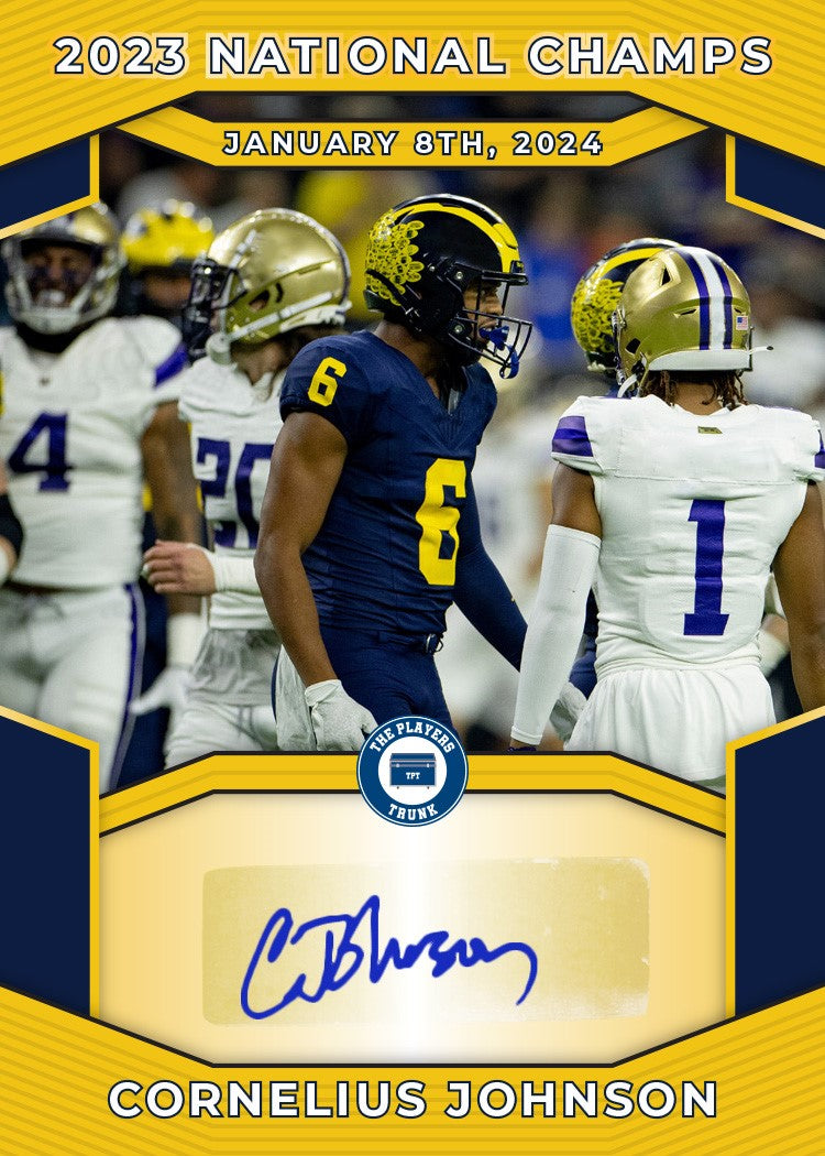 Cornelius Johnson SIGNED "2023 CHAMPS" National Champs Edition Card