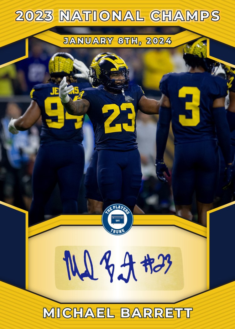 Michael Barrett SIGNED "2023 CHAMPS" National Champs Edition Card