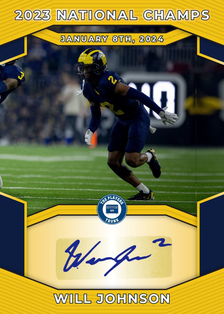 Will Johnson SIGNED "2023 CHAMPS" National Champs Edition Card