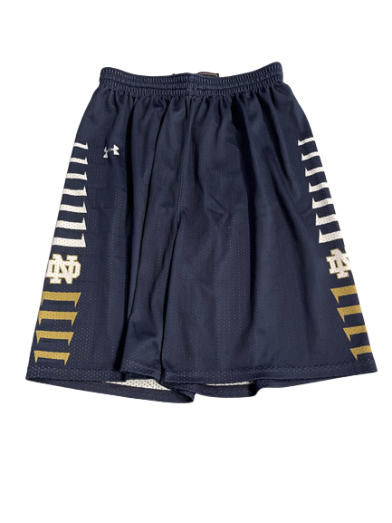 T.J. Gibbs Notre Dame Basketball Team Exclusive Practice Shorts (Size L)