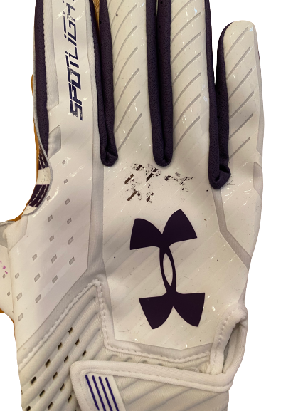 JR Pace Northwestern Football SIGNED Player Exclusive Football Gloves (Size L)