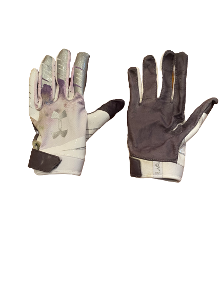 JR Pace Northwestern Football GAME WORN SIGNED Team Issued Football Gloves