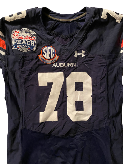 Darius James Auburn Football Chick-Fil-A Peach Bowl Bowl Game-Worn Jersey (1/1/2018)