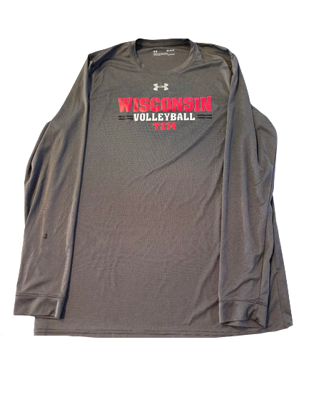 Sydney Hilley Wisconsin Volleyball SIGNED Long Sleeve Practice Shirt with Number on Back (Size M)