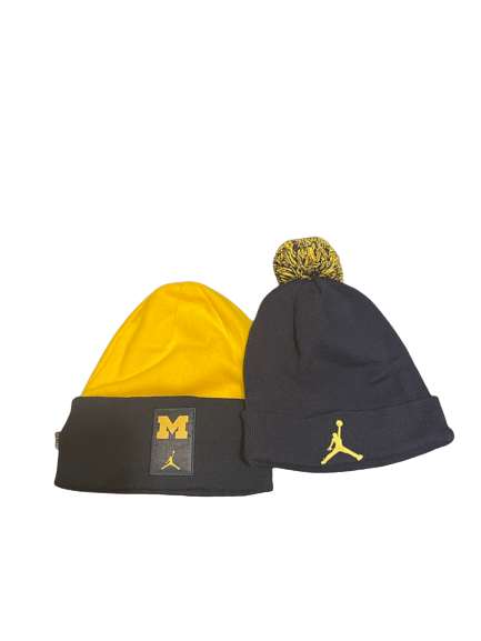 Michigan Basketball Jordan Set of (2) Beanie Hats