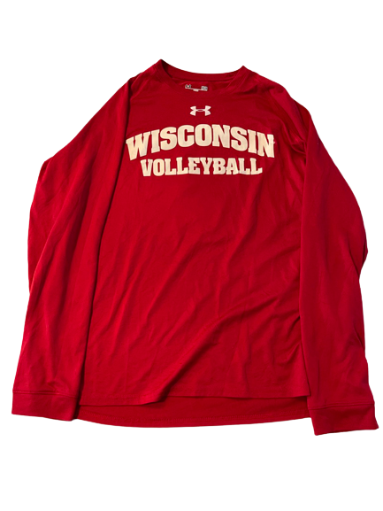 Sydney Hilley Wisconsin Volleyball Long Sleeve Practice Shirt with Number on Back (Size M)