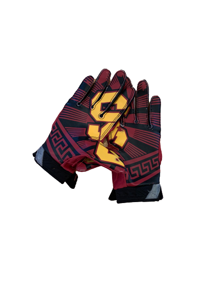 Amon-Ra St. Brown USC Football Player Exclusive GAME WORN Gloves - Photo Matched (10/12/19)