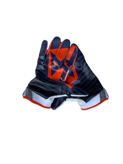 Kenneth Ruff Syracuse Football Player Exclusive "44 Logo" Football Gloves (Size 2XL)