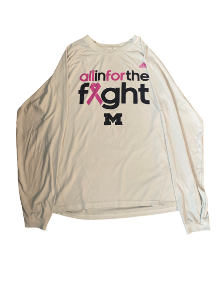 Spike Albrecht Michigan Basketball Team Exclusive Breast Cancer Awareness Pre-Game Shooting Shirt (Size L)