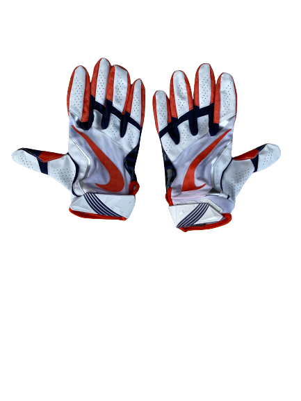 Kenneth Ruff Syracuse Football Player Exclusive "44 Logo" Football Gloves (Size 2XL)
