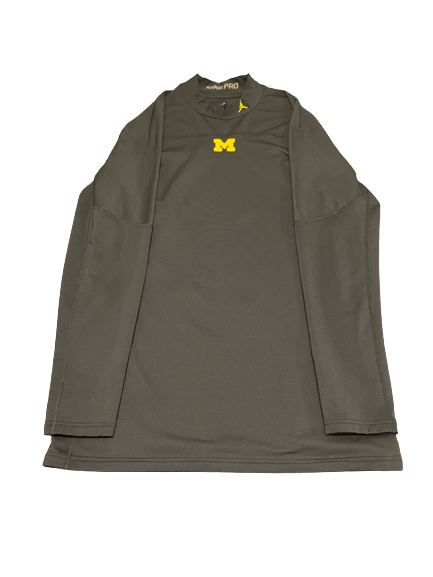 David Ojabo Michigan Football Exclusive Long Sleeve Nike Pro Jordan Thermal Shirt (Size 2XL)