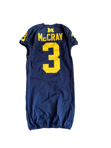 Mike McCray Michigan Football Team Issued Official Game Jersey