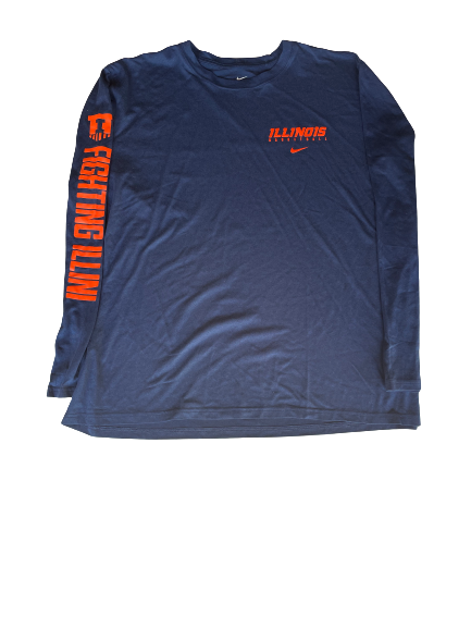 Giorgi Bezhanishvili Illinois Basketball Long Sleeve Shirt (Size XXL)