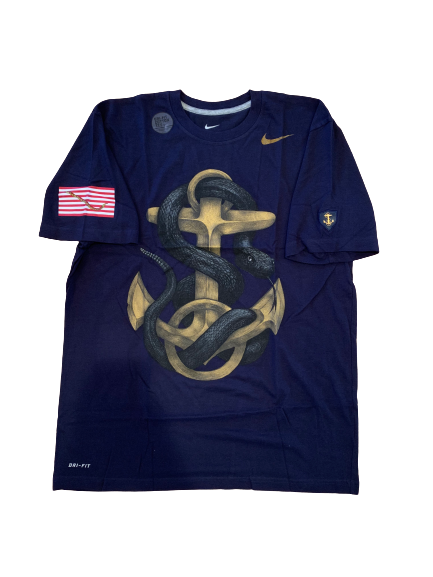 Navy Football T-Shirt (Size L)