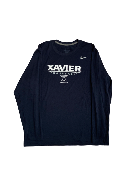 Garrett Schilling Xavier Baseball Long Sleeve Shirt (Size L)