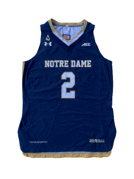 Arike Ogunbowale Notre Dame 2015-2016 (Freshman Year) Basketball Game Worn Jersey - Photo Matched