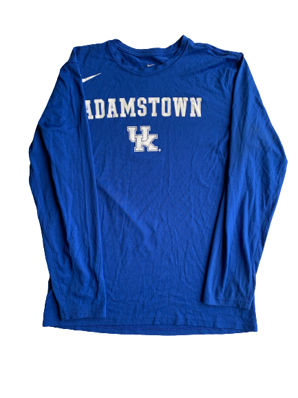 Ashton Hagans Kentucky Basketball Team Exclusive "ADAMSTOWN" Long Sleeve Shooting Shirt (Size L)