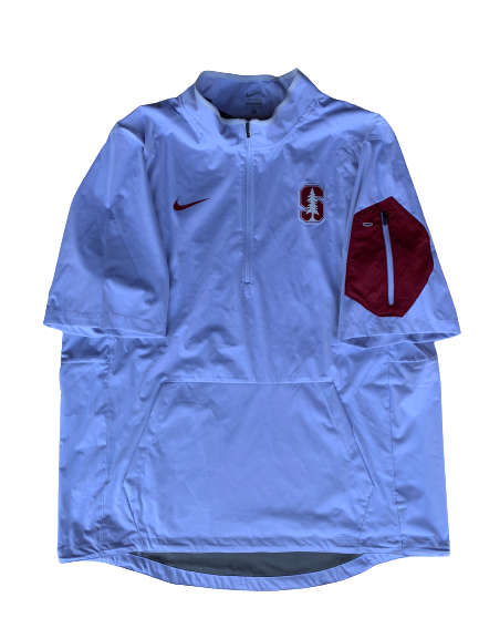 Ben Edwards Stanford Football 1/4 Zip Short Sleeve Windbreaker (Size XL)