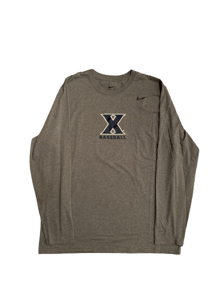 Garrett Schilling Xavier Baseball Long Sleeve Shirt (Size L)