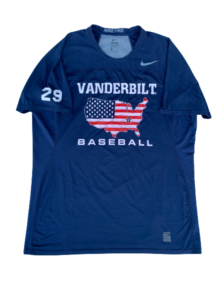 Patrick Raby Vanderbilt Baseball Player Exclusive Compression Shirt with 