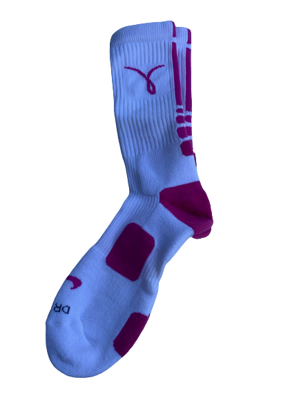 James Fraschilla Team Issued NIKE Elite Breast Cancer Awareness Socks NEW (Size L)